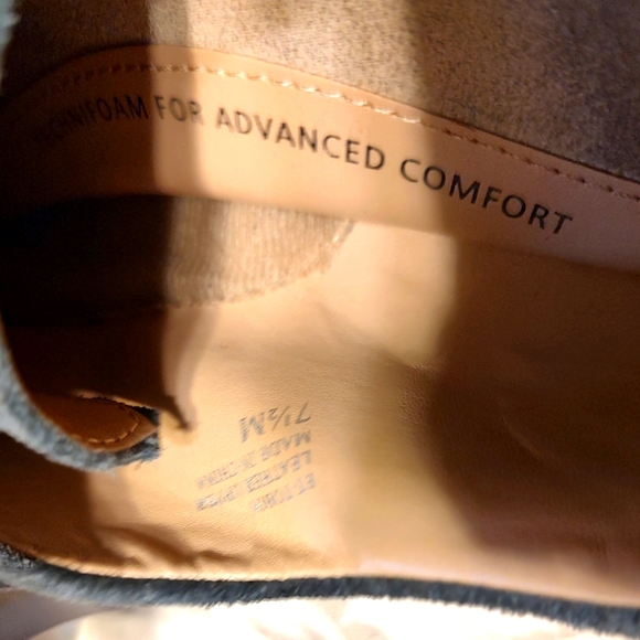 🩶 Gorgeous Slate Grey Genuine Suede Spectator Wingtip Oxford Wedges - 7.5M - Picture 12 of 14